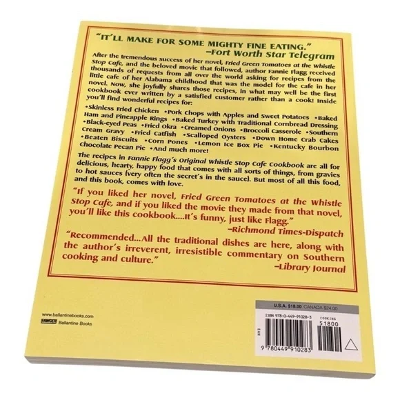 Fannie Flaggs Whistle Stop Cafe Cookbook Fried Green Tomatoes Recipes Softcover - Picture 8 of 9